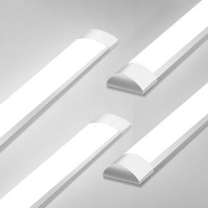 Viugreum Lot de 4 R&eacute;glette LED 115 cm, 40W 4800LM Plafonnier Lampe Rectangulaire, Blanc Froid 6500K Neon Tube LED Lumi&egrave;re, IP22 pour Plafond, Garage, Magasin, Cave, Entrep&ocirc;t, Bureau, Atelier (Viugreum-EU, neuf)
