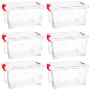 Acan Tradineur - Pack de 6 Bo&icirc;tes de Rangement KLIP K1 - Fabriqu&eacute; en plastique - Conteneur pour ranger des jouets, livres, v&ecirc;tements, couvertures - 30 x 40 x 21,5 cm - 16,6 litres (TRADINEUR, neuf)