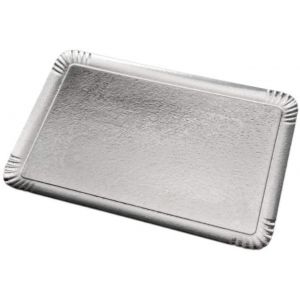 lepetitmitron -25 Plateaux en Carton Argenté - Plateaux de Présentation pour Pâtisseries/Amuse-bouches/Buffets (28x42cm) (Le petit mitron, neuf)