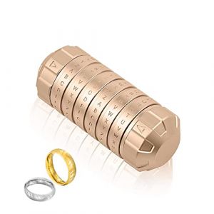 Cryptex Boîtes puzzle Da Vinci Code Mini serrure Cryptex avec compartiments cachés Anniversaire, Saint-Valentin, cadeaux d'anniversaire mystérieux pour la famille et les amis (Lincman, neuf)