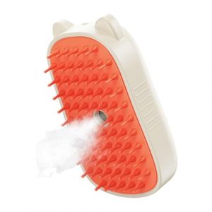 GTFYUDGH Brosse &agrave; vapeur pour chat, brosse &agrave; vapeur pour chat pour la perte - Brosse de toilettage pour massage pour chien,Lisseur &agrave; vapeur pour chat avec bouton pour enlever les poils l&acirc;ches, brosse (cultle, neuf)