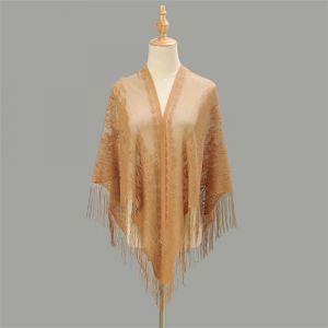 Bandeau Foulard à Cheveux Floral pour Femmes Printemps et été fleurs creuses gland parasol châle couleur pure tempérament cheongsam extérieur cape femme Accessoires pour Cheveux(Camel) (jianjizhouquhaolekuajingdianshangltd, neuf)