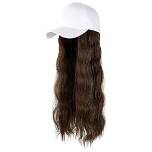 Chapeau de soleil à visière pour femme - Bonnet à cheveux réglable - Vague fixe - Perruque de baseball bouclée - Longue casquette, e, taille unique (SHUAI DIAN, neuf)