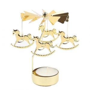 SHUOHONG Photophore Bougie, Bougeoir Rotatif en M&eacute;tal, Bougeoir Chauffe-Plat pour Bougeoirs, Bougeoir Dor&eacute;, Porte Bougie Decorative, Contenant pour Bougie, Deco Interieur Salon Mariage (Q) (SHUOHONG, neuf)