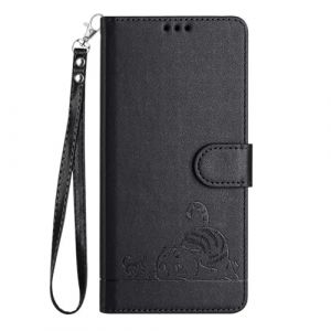 SEAHAI Coque pour WIKO T20 &Eacute;tui Portefeuille, Mignon Chat Emboss&eacute;e Premium PU Cuir Flip Antichoc Housse avec Support/RFID Blocage/Fentes pour Cartes, Noir (Liner-EU, neuf)