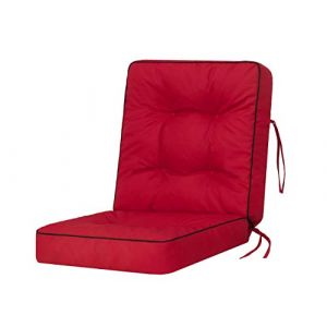 Bjird Coussins pour Bancs de Jardin - Coussins Assise & Dossier Souples - Chaise Longue, Banc de Jardin, Balancelle, Sol - Imperm&eacute;ables, Motif Matelass&eacute;, Sangles d'attache - 110x60 cm - Rouge (Sellbee, neuf)
