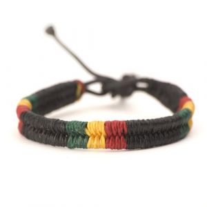 81stgeneration Rasta tressé hippie bracelet en cuir tressé coton bob Marley bracelet (81STGENERATION, neuf)
