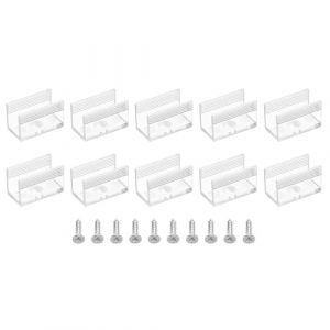 TOP-VIGOR Lot de 40 clips de fixation pour bande lumineuse LED, supports de fixation en plastique, bande LED étanche avec vis pour ruban lumineux néon RVB de 8 mm, transparent (Top-Vigor Top Sales, neuf)