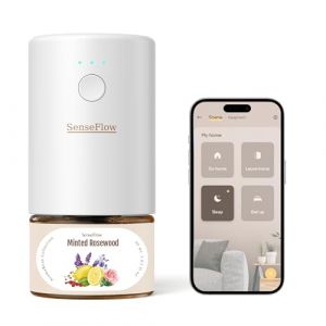 SenseFlow Diffuseur Huiles Essentielles Parfum Maison Smart WLAN SF101S, Ultrasonique Sans Eau, 100 % Végétal, Aromathérapie 120 Jours, pour Maison, Hôtel Jusqu’à 100 ㎡ - Bois de Rose Mentholé (SenseFlow, neuf)