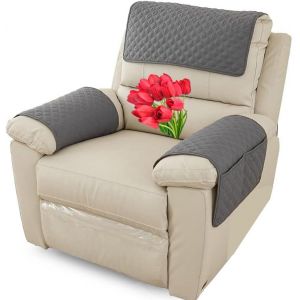 Housse D'appui-Tête pour Meubles, Housse D'accoudoir, Canapé 2/1/3 Places avec Accoudoirs Housse de Protection pour Appuie-Tête de Chaise Inclinable (Color : Gris foncé, Size : 3 Pieces(1xpocket)) (MOSIED, neuf)