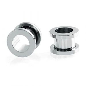 Aieci 2 Pi&egrave;ce &Eacute;carteur 10 mm Oreilles Piercing Ecarteur Acier Chirurgical Double Tunnel Plug Vis (AeicI, neuf)