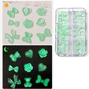 3D Ours Pendentif pour ongles lumineux Accessoire d'art des ongles Dos plat Ours camélia en forme de cœur Strass Nail Art Autocollant (Lusbees, neuf)