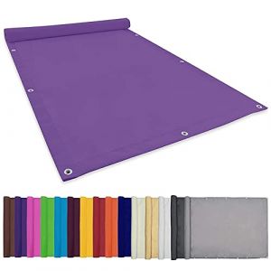 CHBIN Voile d'ombrage imperméable 1.8x3.2M Imperméable Une Protection des Rayons Paravent Couverture Paravent de Balcon avec Oeillets, Cordons pour Jardin Terrasse Balcon Camping, Pourpre, 22073 (ChengBinMaoYiYouXianGongSi, neuf)