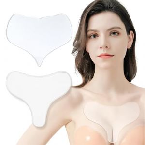 2 Pi&egrave;ce Coussinets Anti-Rides en Silicone, Patchs de Rides D&eacute;collet&eacute;, Coussinets de Poitrine en Silicone R&eacute;utilisables, pour Traitement Anti-rides de Nuit (zhiyinhouse, neuf)