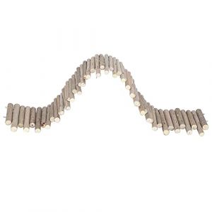 Pont en Bois Naturel Hamster Cl&ocirc;ture en Bois Rat &eacute;chelle Pont Jouet en Bois Hamster &eacute;chelle en Bois &agrave; M&acirc;cher Jouets pour Petit Animal, Hamster Nain(60CM) (Minnyan, neuf)