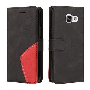 Fatcatparadise Coque pour Samsung Galaxy A5 2016 / A510, Etui en Cuir PU Portefeuille Housse Fermeture Magn&eacute;tique und Flip Protection Case avec Antichoc TPU, Etui &agrave; Rabat, Fentes pour Cartes (Le Noir) (Fatcatparadise, neuf)