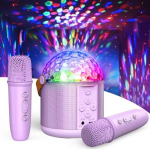 Micro Karaoke avec Lumineux LED Disco Enfant & Adulte, Jouet Cadeau Fille 5 6 7 8-12+ Ans Micro Bluetooth Karaoke Sono Enfant Enceinte Portable Micro Enfant pour Chanter Anniversaire & Fête de Famille (BOCA WEB, neuf)