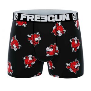 FREEGUN Boxer Homme Microfibre La Vache Qui rit (XXL, AOP Rouge) (FUN_HEAD, neuf)