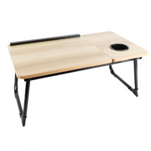 Table pour Ordinateur Portable, Plateau de Petit déjeuner pour Le lit Support d'ordinateur, avec Pieds Pliables, Lapdesk, Support de Table lit pour canapé, 56 * 33 * 24cm (Couleur d'origine) (Hechheu, neuf)