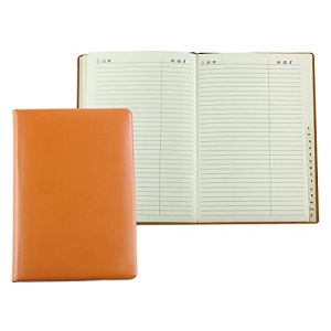 DELMON VARONE - Carnet d'adresses personnalisable DIN A5 reli&eacute; avec registre A-Z en "Boxcalf" Cuir de qualit&eacute; sup&eacute;rieure marron, couverture rigide et r&eacute;pertoire t&eacute;l&eacute;phonique alphab&eacute;tique (DELMON VARONE, neuf)