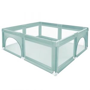 XUANYU Petit Parc Bebe Modulable 120 x 120 x 66 cm, Petit Parcs Enfant, Parc de Jeux Bébé avec Barrière, Parcs Bébé en Tissu Oxford, 50 Balles et 8 Ventouses Antidérapant (Vert) (XUASHW, neuf)