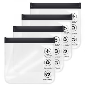 Aucuu Trousse de Toilette Transparente Femme, 20x20cm Kit Voyage Avion Cabine Sac &agrave; Liquide 1L Pochette Transparente Voyage, Sac de Voyages Transparent Trousse pour Liquides Femmes & Hommes (Aucuu&reg;-EU, neuf)