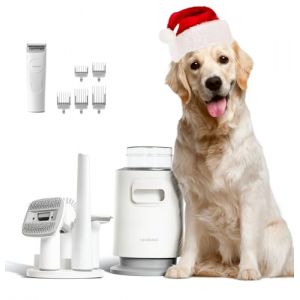 Neakasa P0 Pro Aspirateur Poil de Chien, 48dB Ultra Silencieuse, Tondeuse Chien Poil Long Epais Professionnelle, Kit Brosse de Toilettage Aspirateur pour Chien Chat, avec 5 Peignes Guides (Neakasa Online, neuf)
