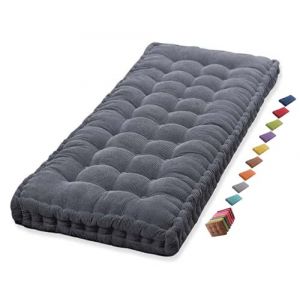 Coussin Matelas Assise Dossier pour Banc de Jardin balancelle canapé 1/2/3 Places Coussin pour Banc de Jardin Exterieur Interieur 170 cm sur Mesure 110x50 Coussin pour Banc 150 cm(Dark Grey 1c,120x40 (sanroy, neuf)