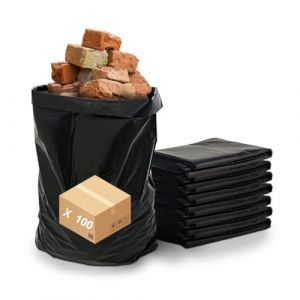 Sac Gravat Chantier 50 Litres - Ultra R&eacute;sistant - ! 140 Microns ! - Carton de 100 - Anti Inondation - Jardinage - D&eacute;chets de Construction et Habitation (SANYGIENE, neuf)