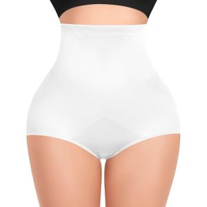 YARRCO Culotte Gainante Femme Ventre Plat Culottes Sculptantes Taille Haute Gaine Amincissante Invisible Panty Gainant Shapewear Minceur Body Shaper (#1 Blanc,L) (YARRCO, neuf)
