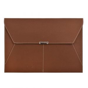 VANRA Porte-documents en cuir imperm&eacute;able avec 3 poches, enveloppes de classement pour papier format A4 avec fermeture magn&eacute;tique &agrave; bouton-pression (marron) (Enkrio Direct, neuf)