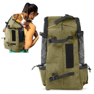 PETCUTE Sac à Dos pour Chien Randonnée Sac a Dos de Transport pour Chat Chien Respirant Double Sac à Dos pour Petits Animaux jusqu'à 3 kg Brun Clair (ZHI-INNOVATIVE LTD, neuf)