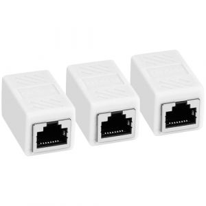 AXFEE Coupleur RJ45, 3 Pi&egrave;ces Ethernet Raccord RJ45, Connecteur Cat7, Cat6, Cat5, Cat5e Compatible avec c&acirc;bles r&eacute;seau Femelle vers Femelle (Ouuze, neuf)