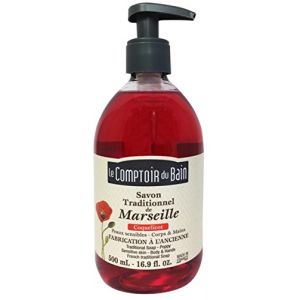 Le Comptoir du Bain Savon de Marseille Liquide Coquelicot 500 ml - lot de 3 (BIOSAMPLE, neuf)