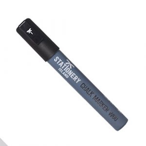 STATIONERY ISLAND Stylo Craie Pour Tableau Noir Effacable, Marqueur Craie Effacable, Feutre Craie pour le Verre Fenêtre, 6MM Lot de 1, Noir (Stationery Island, neuf)