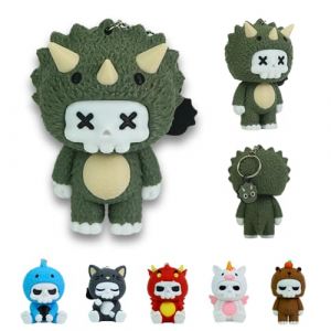 Koala Studio Porte-clé Dinosaure Kawaii avec Anneau Pendentif de Sac à Dos Accessoire Original Cadeau Mignon Unique Figurine en Forme de Breloque de Sac Décoration Clef de Voiture Trousse Animaux (BRK France, neuf)