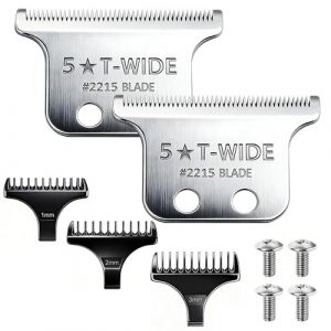 2215 T Lames de rechange larges et r&eacute;glables pour tondeuse Wahl 5 Star Series Detailer (8081) et Wireless Detailer LI (8171) - Mod&egrave;le 2215 (argent-002) (Yhfu, neuf)
