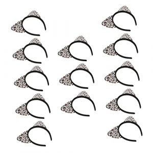 DEARMAMY 14 Pièces Bandeau Léopard Oreille De Chat Bandeaux D'oreilles D'halloween Bandeau Oreille De Chat Queue Et Oreilles De Chat Cerceau De Cheveux D'oreille De Chat Loup En Tissu (Telinei, neuf)