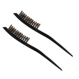 VICASKY 2 Pièces Brosse à Poils Pour Cheveux Bouclés Brosse à Cheveux Pour Chignon Lisse Cheveux De Brosse à Poils Durs Brosse à Cheveux Lissante Pinceau De Lissage Noir Cheveux Hérissés (Belicious Helper, neuf)