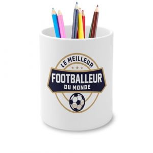Fabulous Pot &agrave; Crayon en C&eacute;ramique - Le Meilleur Footballeur du Monde Foot Football Sport - 325 ml (FabulousBOUTIK, neuf)