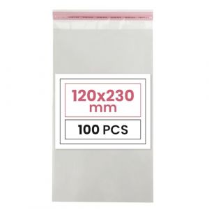 Netuno 100 sachets plats en PP 12 x 23 cm sachets plastiques transparents en polypropyl&egrave;ne emballages d'envoi sacs plastiques transparents sacs plats d'exp&eacute;dition sac d'exp&eacute;dition plastique (netuno, neuf)