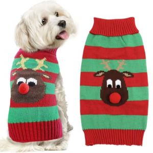 Asmea Pull Noel Chien Pull Chien Noel Renne Pull Noel Chat Costume Noel Chien Deguisement Noel Chien Vetement Chien Cadeau Chien Noel Pull pour Chien de Petite, Moyenne et Grande Taille Vert M (ETau, neuf)