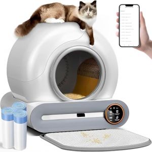 Litière pour chat autonettoyante - XXL - Électrique - Avec tamis et escalier - Anti Pinch Self Cleaning - Pour 2 chats (type 1) (kaikainiupi, neuf)