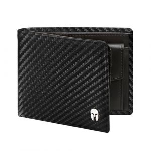 SPARTANO Portefeuille Homme avec Blocage RFID, 11 Emplacements pour Cartes de Crédit, Porte-Monnaie, 2 Compartiments pour Billets, 3 Poches Intérieures - ZEUS (Carbone) (SPARTANO, neuf)