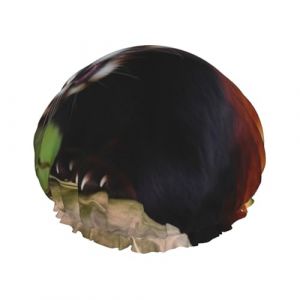 Bonnet de douche double couche pour femme, bonnet de bain élastique réutilisable, bonnet de bain petit panda rouge, bonnet de cheveux imperméable pour femme, spa, salon de douche, bonnet de cheveux (amixiemao111, neuf)
