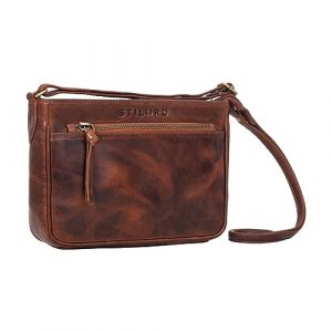 STILORD 'Lilia' 2-en-1 Sac bandouli&egrave;re Femme Sac a main Vintage Sac Bandouliere Cuir Moderne Sac de soir&eacute;e en Cuir v&eacute;ritable Sac d'&eacute;paule pour Femmes, Couleur:porto - cognac (STILORD Cuir, neuf)