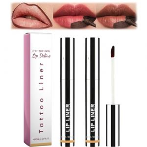Crayon à Lèvres Longue Durée Peel Off, Tatouage De Crayon à Lèvres Peel Off 3 Couleurs, Crayon à Lèvres Peel Off, Tache à Lèvres Longue Durée Peel Off (Marron clair-2 pièces) (YQWK, neuf)