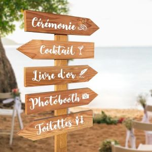 4 Feuilles Stickers Panneau Directionnel Mariage Autocollants Bienvenue Cérémonie Toilettes Photobooth Livre D’or de Panneau Direction de Flèche Décoration DIY pour Accueillez les Invités Fête Mariage (ShanDongYuRui, neuf)