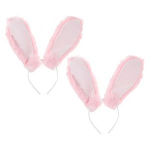 VALICLUD 2 Pièces Bandeau D'oreille De Lapin Couvre-chef Oreille De Lapin Femme Petites Oreilles De Lapin Cotillons De Lapin Cosplay De Lapin Mignon Bandeau Plastique Rose (Cedongh, neuf)
