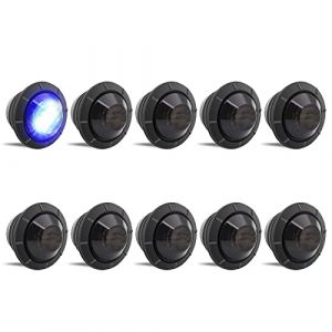 Biqing 10PCS Feux de Gabarit Lat&eacute;raux Bleu,3/4" Rond Feux de Position LED 12V Avant Arri&egrave;re C&ocirc;t&eacute; Indicateurs de Marqueur Lumi&egrave;re avec Lentille Fum&eacute;e pour Remorque/Camion/Bus/Van/RV/Bateau (jose201606, neuf)